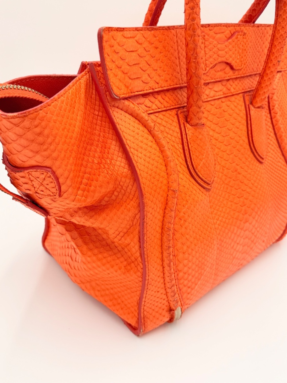 Céline Mini Luggage Tote — Orange Python - Picture 3 of 16